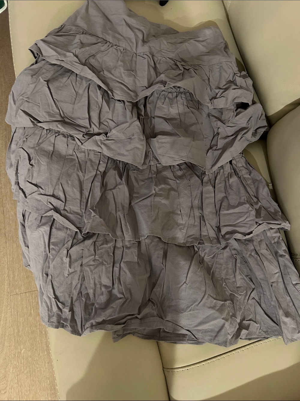 Cider Light Gray Tiered Ruffle Skirt